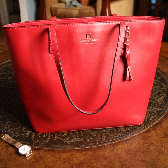 Kate Spade Sawyer Street Tori Tote Red EUC - Picture 1 of 8
